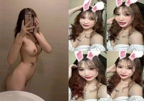 สาวสวยที่มีพื้นสีฟ้าร้อนแรงครอบครัวมีความสุข